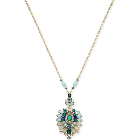 INC | International Concepts Gold-Tone Multi-Stone Goldblue Pendant  - Picture 1 of 2